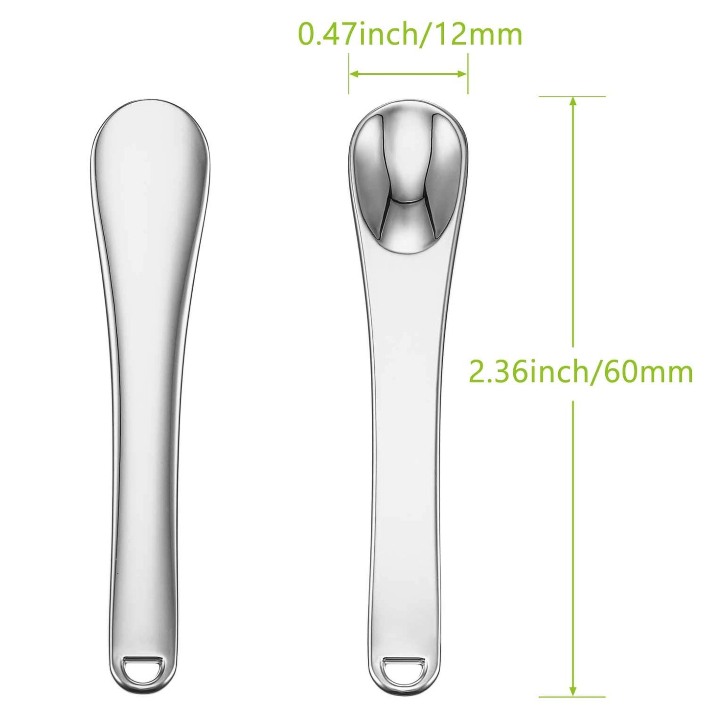 8 Pieces Skincare Spatula Metal Cosmetic Spatulas Makeup Applicator Mini Beauty Scoop Facial Cream Mask Spoon for Mixing and Sampling (Silver)