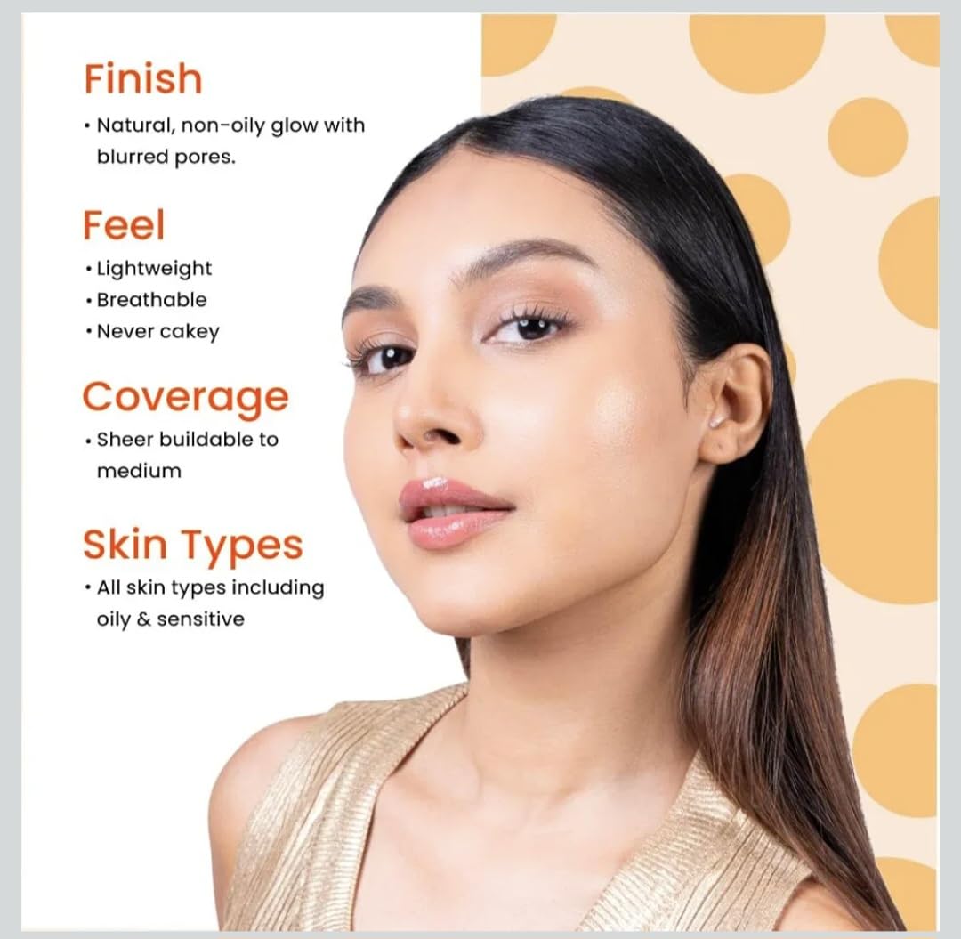 Fox..tale Perfect Match Tinted Fluid Sunscreen SPF 50 PA++++, Clay Shade with Niacinamide and Vitamin E, UVA/UVB Protection, Blurs Pores, Evens Tone, Non-Oily Glow, All Skin Types, 1.69 oz