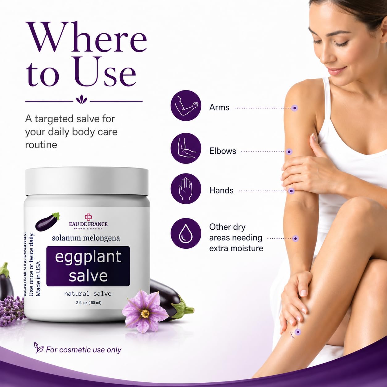 Eggplant Salve Skin Moisturizing Balm for Dry, Rough & Uneven Skin