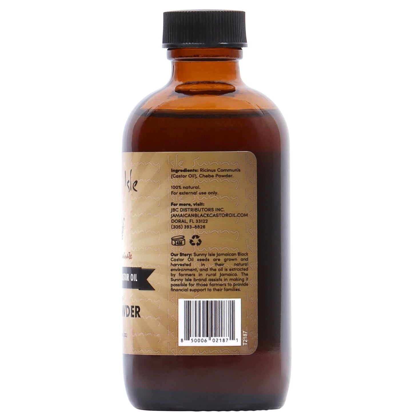 Sunny Isle Jamaican Black Castor Oil With Chebe Powder - For Hair Growth & Moisture - 4 oz