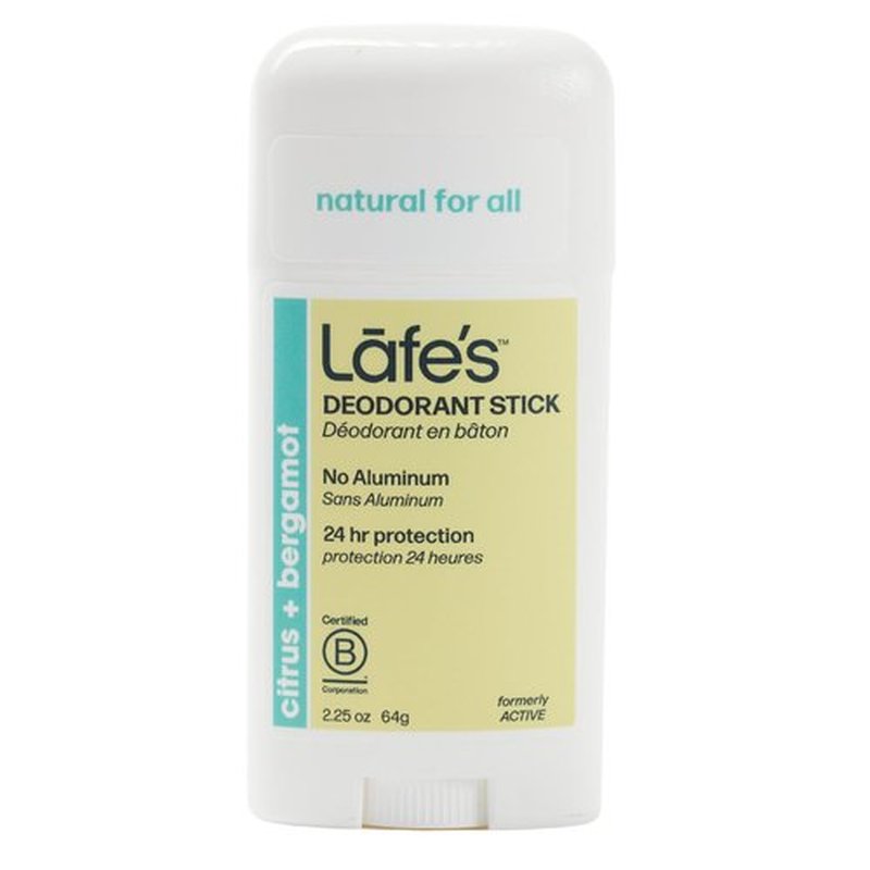 Lafe's Natural Deodorant | 2.25oz Aluminum Free Natural Deodorant Stick for Women & Men | Paraben Free & Baking Soda Free with 24-Hour Protection (Citrus & Bergamot, 2.25 Ounce)