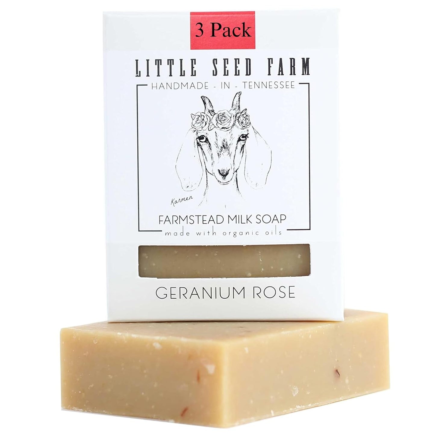 Little Seed Farm Organic Goat’s Milk Soap – 3 Pack of Rosemary Mint Exfoliating Body Bars – Natural, Handmade, Cruelty Free – Energizing and Toning Scrub – Suitable for Sensitive Skin, Net Wt. 4.75oz
