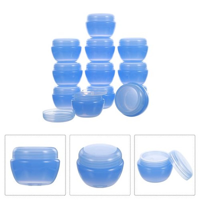 HONMEET 12pcs Plastic Cream & Milk Box Makeup Jars Makeup Containers Jar Empty Cosmetic Containers Cosmetic Containers with Lids DIY Cosmetic Jar Travel Cream Containers Blue