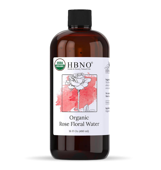 Organic Rose Water for Face - USDA Certified 16 fl oz | Pure Rosewater for Skincare & Haircare