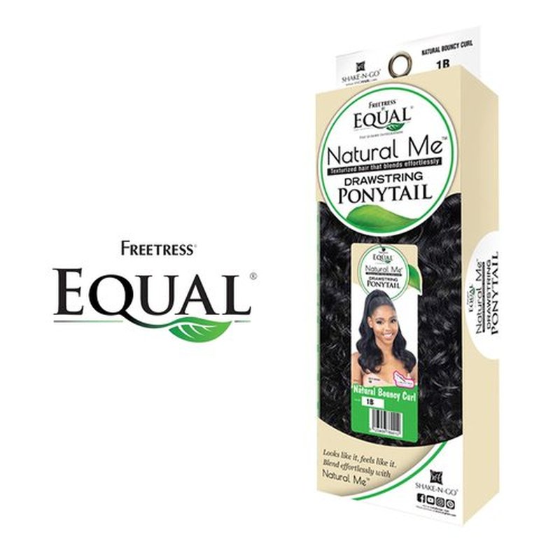 FreeTress Equal Wig Drawstring Ponytail Natural Me Natural Bouncy Curl (OT30)