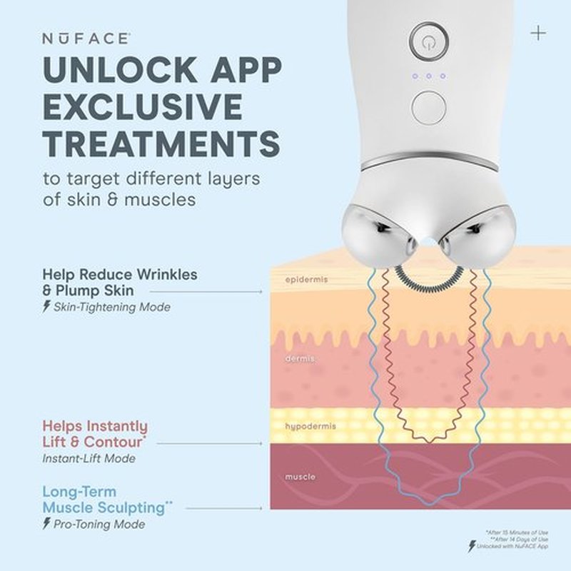 NuFACE TRINITY+ LED Red Light Therapy + Microcurrent Facial Device for Fine Lines and Deep Wrinkles - Amber, Red & Infrared Light Skin Tightening Device with Gel Activator, Silk Crème & Brush