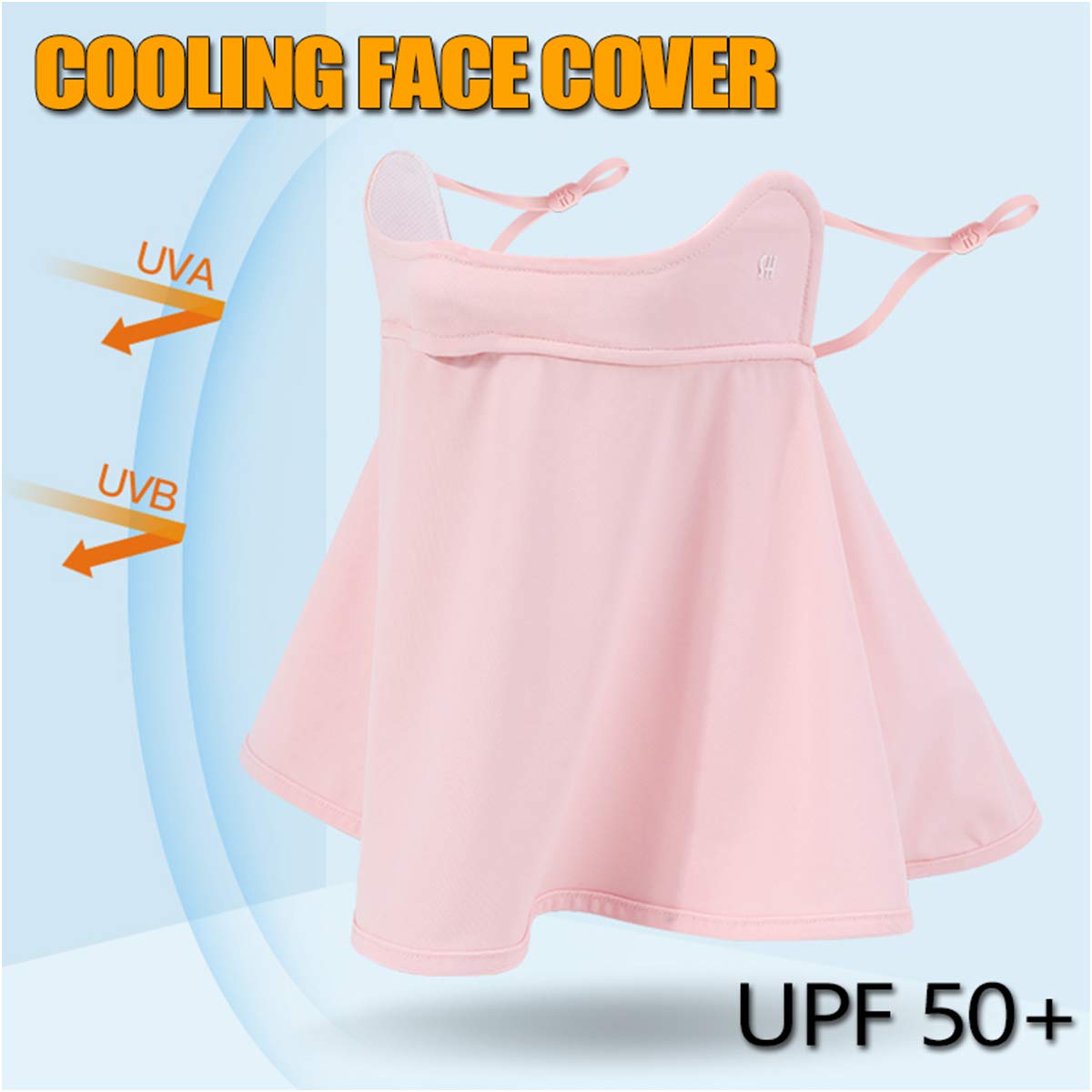 WRELS UPF 50+ Unisex Breathable Cooling Face Cover Sun UV Protection Earloop Neck Gaiter Scarf for Summer Outdoor Activities