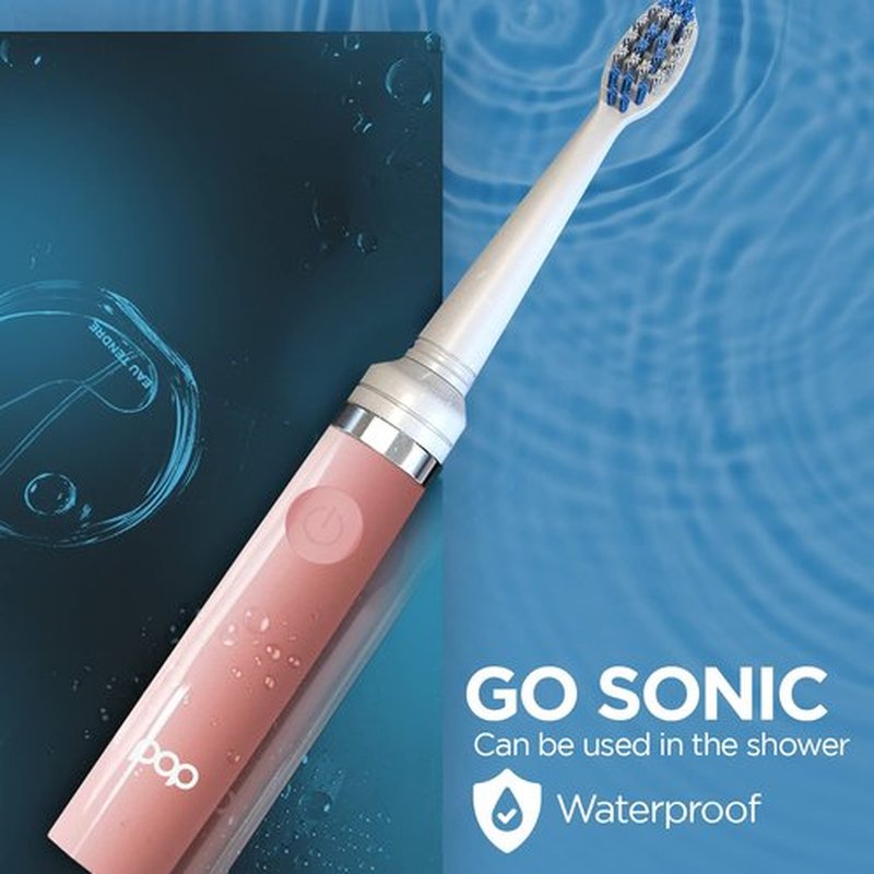 Pop Sonic Electric Toothbrush (Pastel Pink) - Travel Toothbrushes w/AAA Battery | Kids Electric Toothbrushes with 2 Speed & 15,000-30,000 Strokes/Minute, Dupont Nylon Bristles