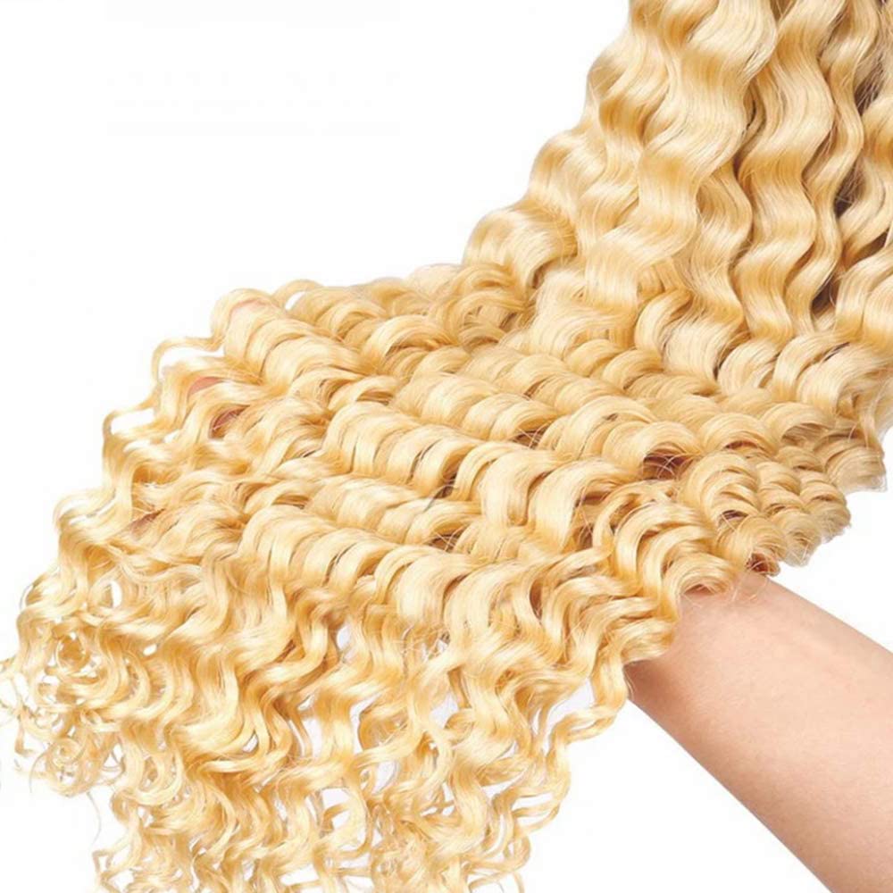 613 Bundles Honey Blonde Bundles 16 18 20 Inch Human Hair Bundles Brazilian Kinky Curly Hair 3 Bundles Unprocessed Virgin Hair Bundles Blonde Human Hair 3 Bundles Hair Extensions