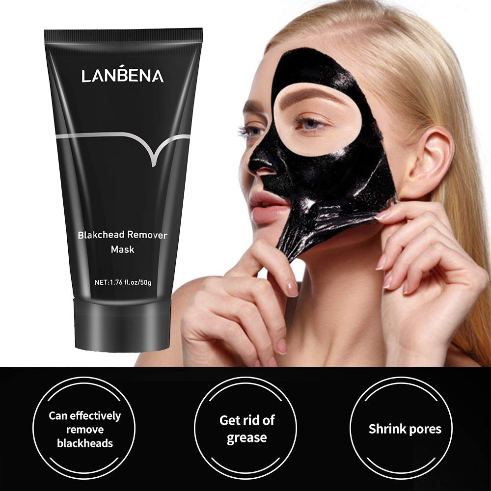 MIESCHER Blackhead Removal Mask, Peel Off Facial Black Mask, Purifying Bamboo Charcoal Nose Facial, Removes Blackheads, Deep Pore Cleansing, Skin Cleansing for All Skin Types of Men & Women