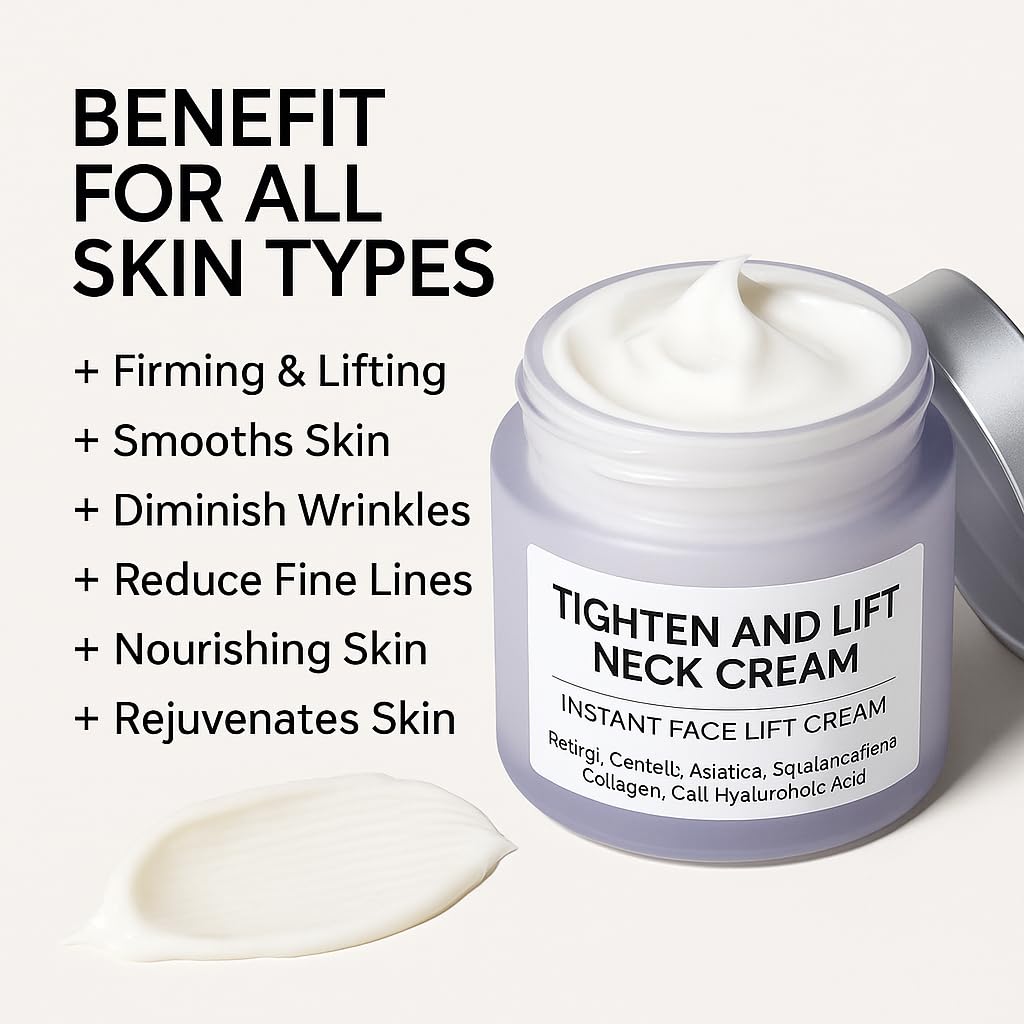Tighten and Lift Neck Cream, Instant Face Lift Cream, 1.7 fl oz, Firming Fine lines, Loose & Sagging On Face, Decollete & Other Skin Areas