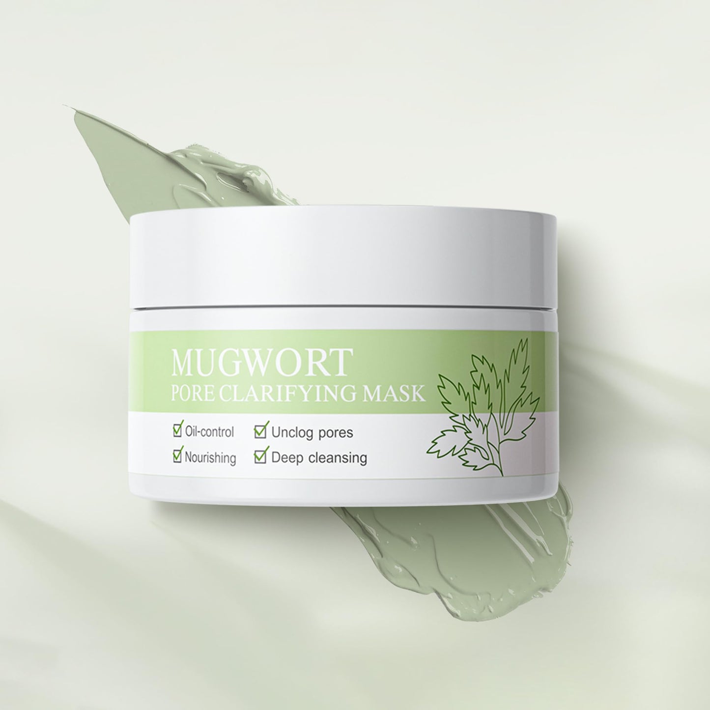 DLZZRS Mugwort Pore Clarifying Mask, Face Exfoliator Targets Clogged Pores, Whitehead & Blackhead Remover, Pore Refreshing Mask Mud Cream Hydrating Wash Off Pack, Pore Cleansing Exfoliator, 3.52 fl.oz