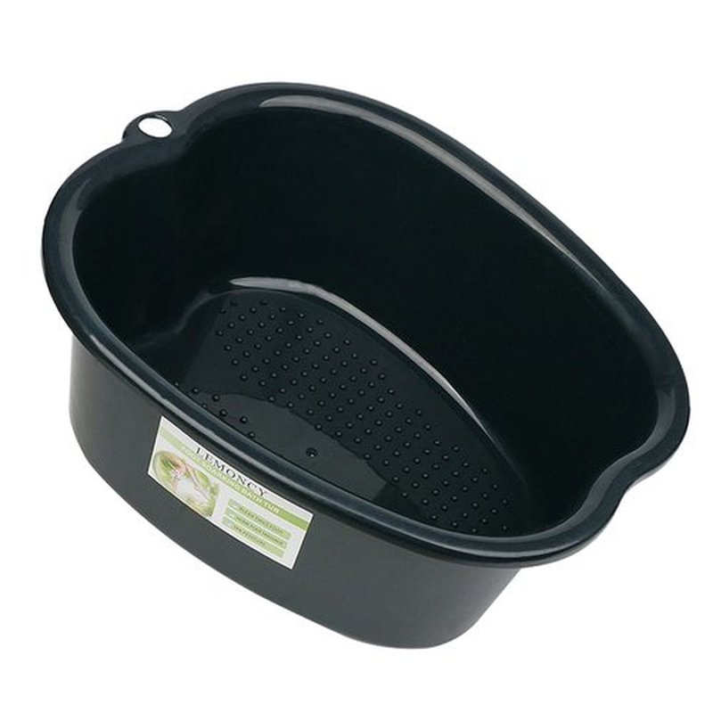 Lemoncy Foot Soaking Tub, Durable Foot Soaking Bath Basin Large Foot Bucket Wash Basin Plastic Foot Tub Convenient Foot Massager Spa for Detox,Toe Nails, and Ankles,Pedicure (Black)
