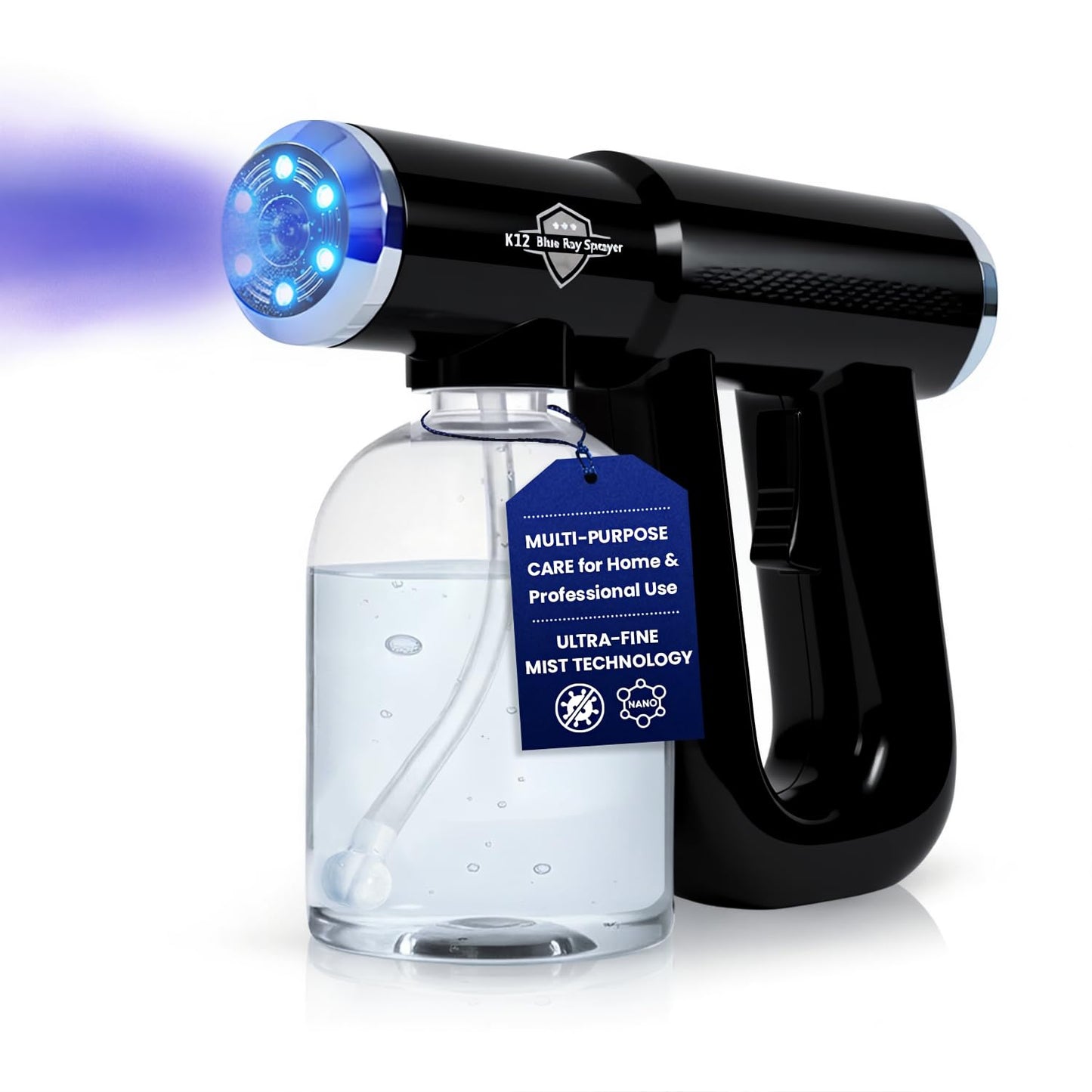 Professional Barber Disinfectant Spray Gun, Ultra Fine Mist Sprayer, Black