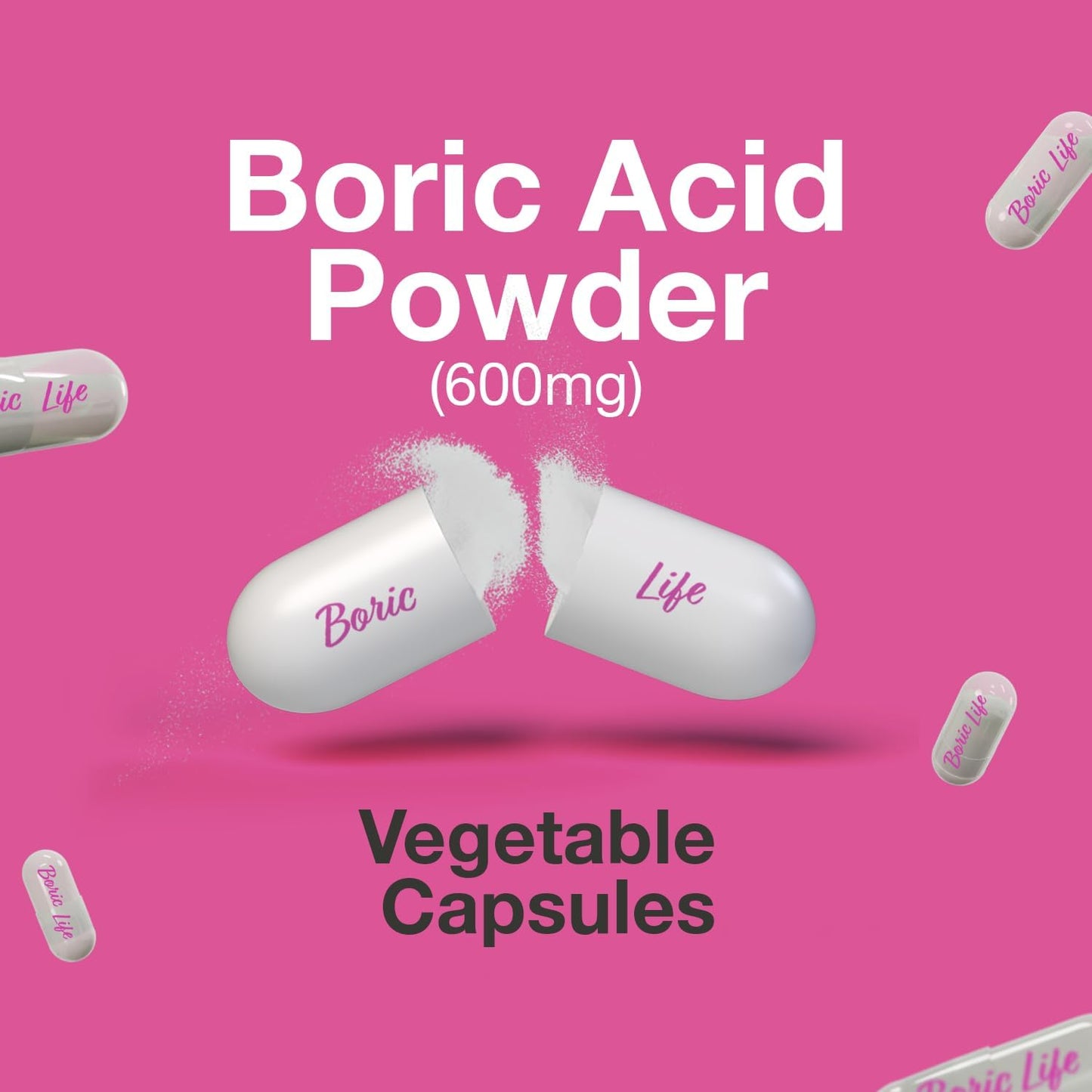 Boric Acid Suppositories - Natural Intimate Health Support | 100% Pure, 60 Count