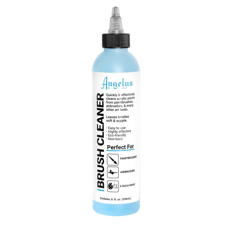 Angelus Brush Cleaner – Fast-Acting Cleaner for Brushes, Airbrushes & Art Tools – Effectively Removes Dried Acrylic, Oil, and Water-Based Paints, 8 ounces