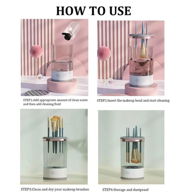 The Cozy Luna-The Cozy Luna Brush Cleaner,Cozy Luna Makeup Brush Cleaner,Make Up Brushes Cleaner Cozy Luna,Cosmetic Brush Cleaner,Brush Cleaner (White,Plug-in)