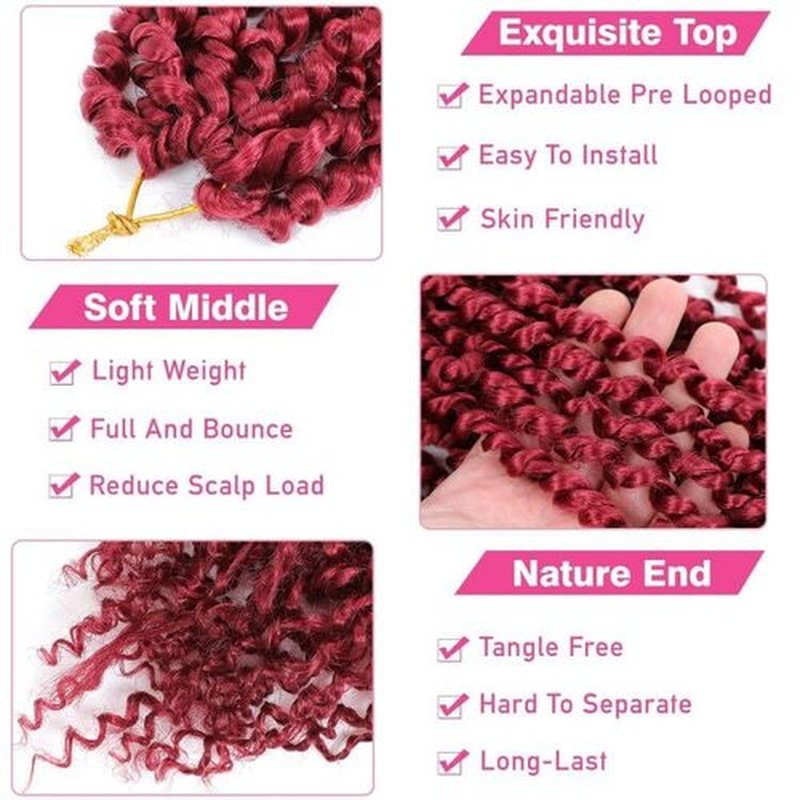 9 Packs Passion Twist Crochet Hair 10 Inch Pre-twisted Passion Twist Hair Pre Looped Crochet Passion Twist Hair Bohemian Short Passion Twist Crochet Braids Hair for Women Girls and Kids (10Inch,BUG)
