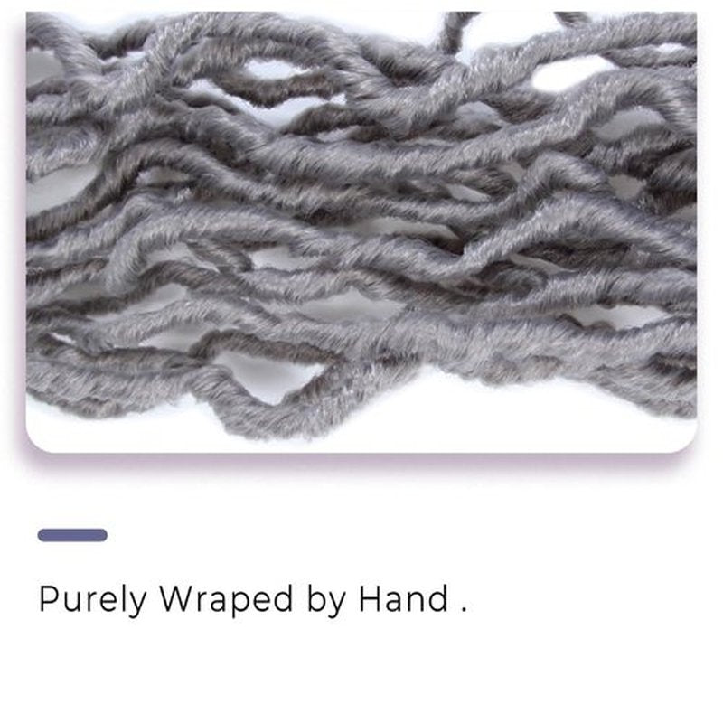 Niseyo Gray Faux Locs Crochet Hair 16 Inch Soft locs, 6 Packs Short Crochet Locs Pre Looped Crotchet Straight Synthetic Hair Extensions (16 Inch, Grey)
