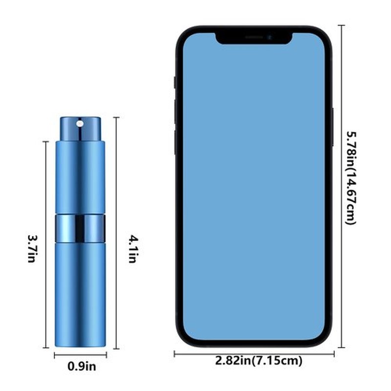 Lil Ray 8ml Portable Mini Perfume Atomizer(4 PCS)，Refillable Empty Small Spray Bottle for Travel, Twist Tpye Pocket Cologne Sprayer (Blue)