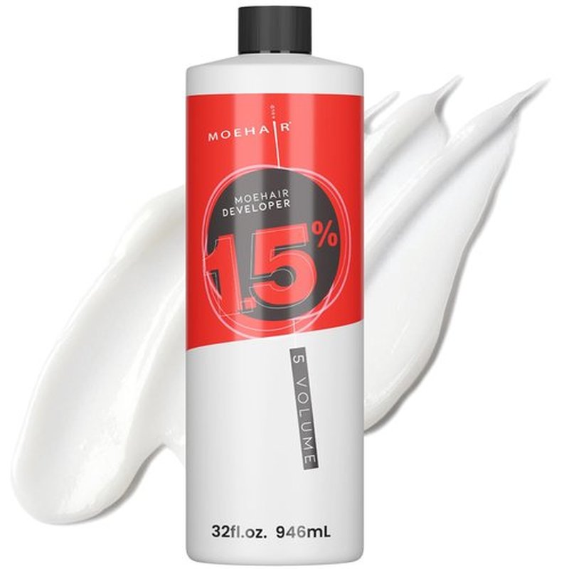 MOEHAIR Hair Color Developer 1.5% Hydrogen Peroxide | 5 Volume Creme Developer for Coloring and Bleaching | Paraben-free | Professional-Grade Hair Creme Developer | Peach Fragrance – 32 Fl. Oz