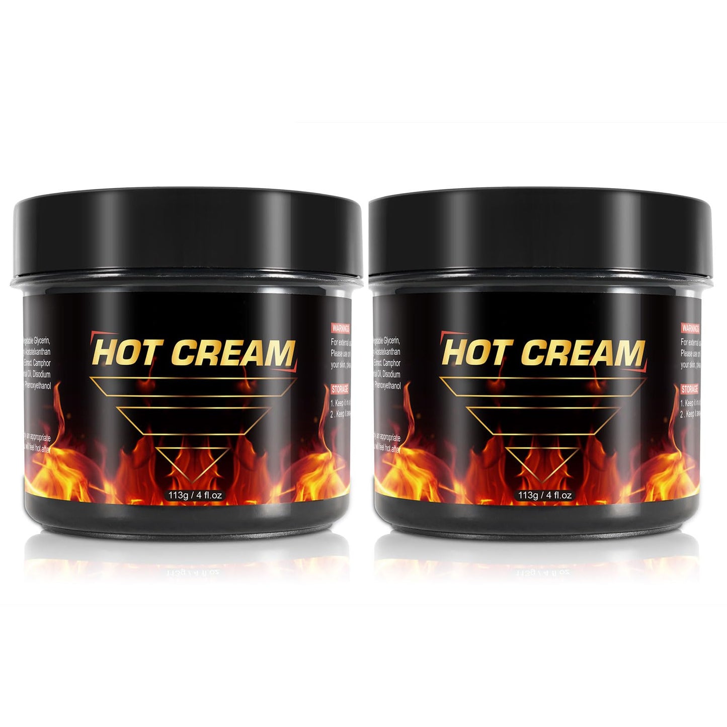 REBODUM Hot Sweat Cream 2 Pack, 4 oz Each Jar (Total 8 oz), Sweat Enhancer Cream for Women & Men, Workout Sweat Cream