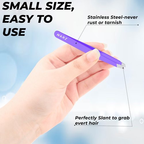 Professional Tweezer for Facial Hair Women & Men Stainless Steel Precision Tweezers for Ingrown Hair Tweezers for Men & Women (Purple)