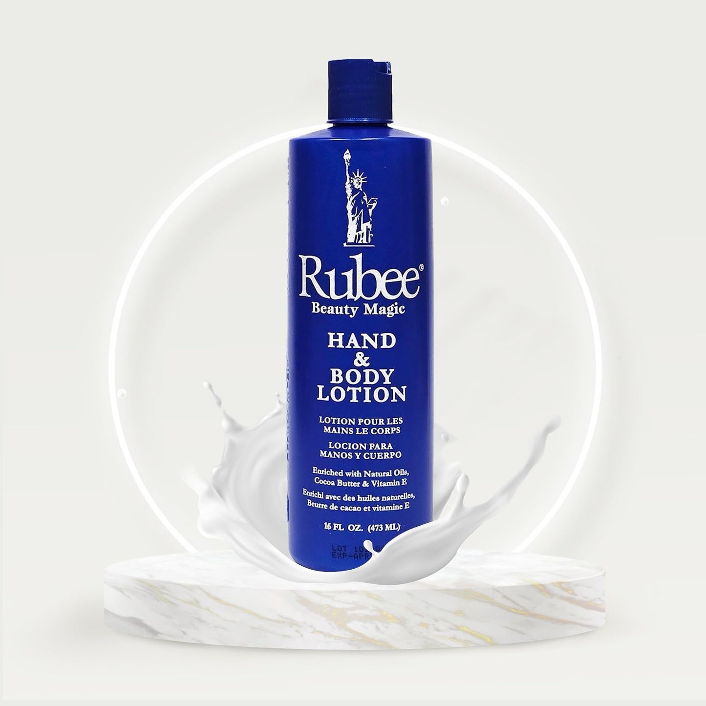 RUBEE Body & Hand Lotion - Pack of 2 Non-Greasy Lotion for Women & Men - 16 oz Cacao Butter Lotion for Extremely Dry Skin - Vitamin E Moisturizer