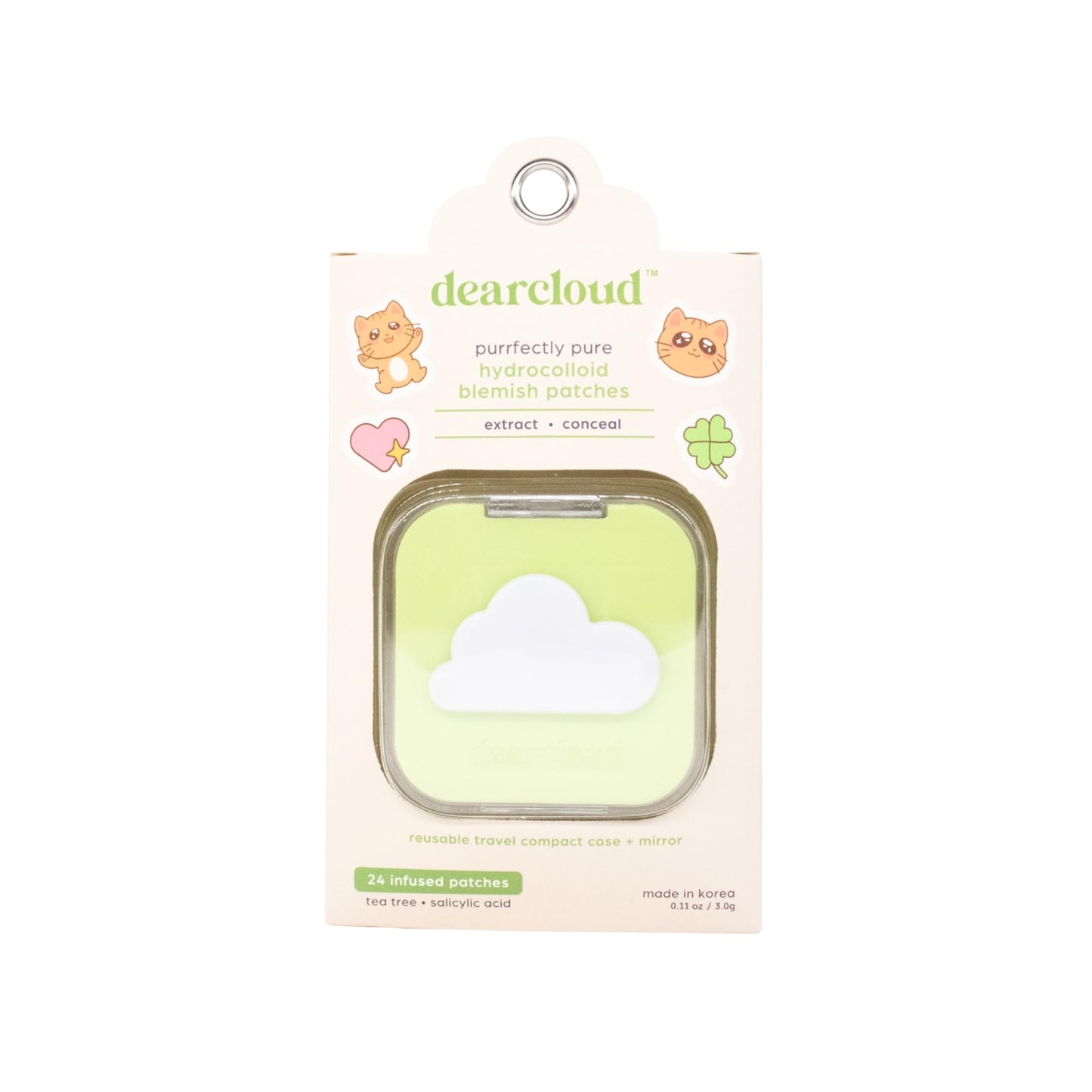 dearcloud Hydrocolloid Patches 24ct + Case – Niacinamide (Purrfectly Pure)
