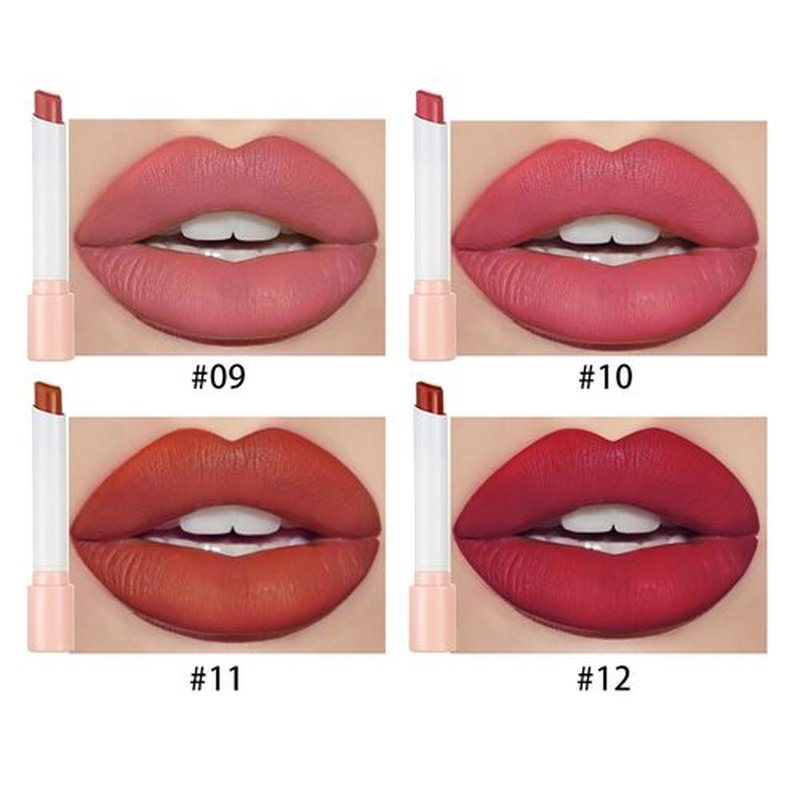 FYEBOO 4 Colors Mini Matte Lipstick Little Tube Lip Stain, Velvet Smooth Lip Stick, Long Lasting & Waterproof 24 Hours Non-Sticky Labiales Lipstick (Set C)