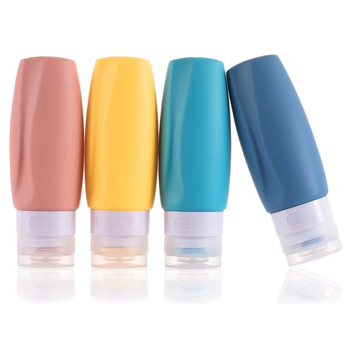 Travel Bottles for Toiletries,BPA Free,3 oz Tsa Approved Silicone Leak Proof Refillable Portable Squeeze Empty Accessories Travel Size Containers for Lotion Shampoo Conditioner Liquids(4 Pack)
