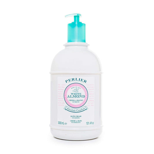 Perlier – White Almond Bath & Shower Cream, 101.4 oz, Gentle Cleanser for Delicate Skin, Deep Moisturizing Formula, Almond Scent, Soothing & Nourishing, Supports Skin Elasticity