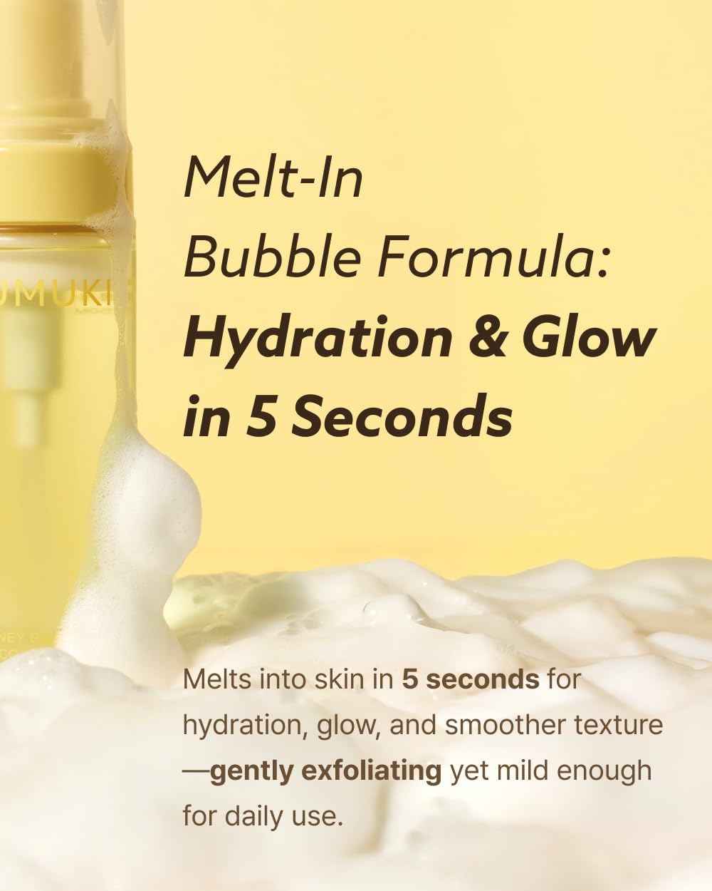 MUMUKI Honey Banana BDRN Bubble Mask | Hydrating & Exfoliating Skin Booster Toner with Plant PDRN, Panthenol & Hyaluronic Acid | Korean Skincare, 5.07 fl oz