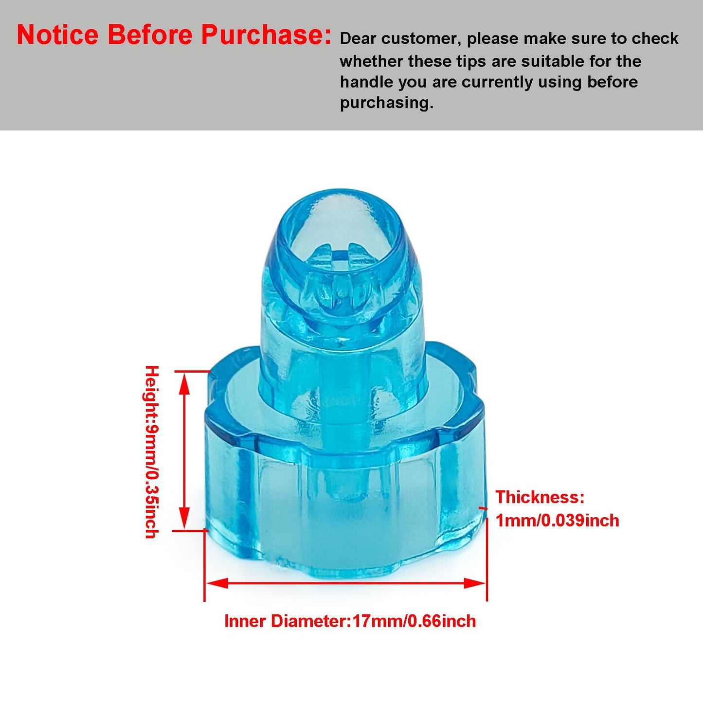 Elitzia Plastic Microderma Heads Facial Aqua Peel Tips Water Peeling Caps Facial Care Skin Cleaning Tool Beauty Machine Replacement Spare Parts 8pcs Per Set （Capri Blue）