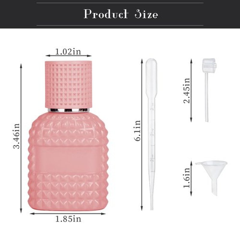 Gsteng Refillable Spray Perfume Bottles, Clear Thick Glass Empty Perfume Bottle, Gold&Silver Perfume Atomizer,Travel Cologne Sprayer Bottles. (Colourful, 1 Ounces)