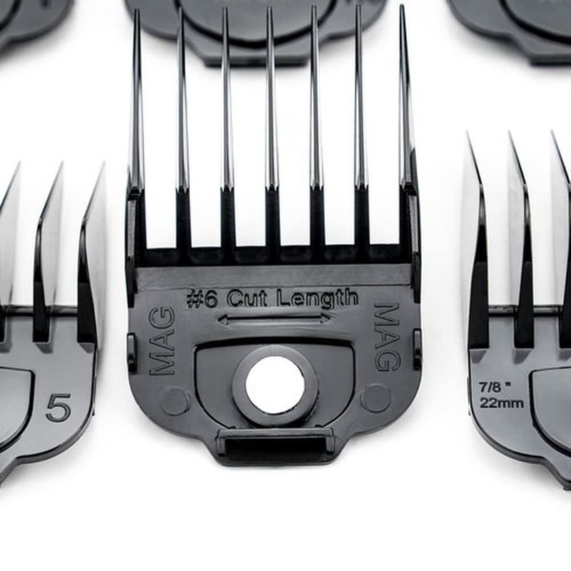 Kaynway for Andis Magnetic Clipper Guards 10PCS, Upgrade Professional Clipper Guard Comb Guides for Andis Master Hair Clippers - 1/16" to 1"(Black)