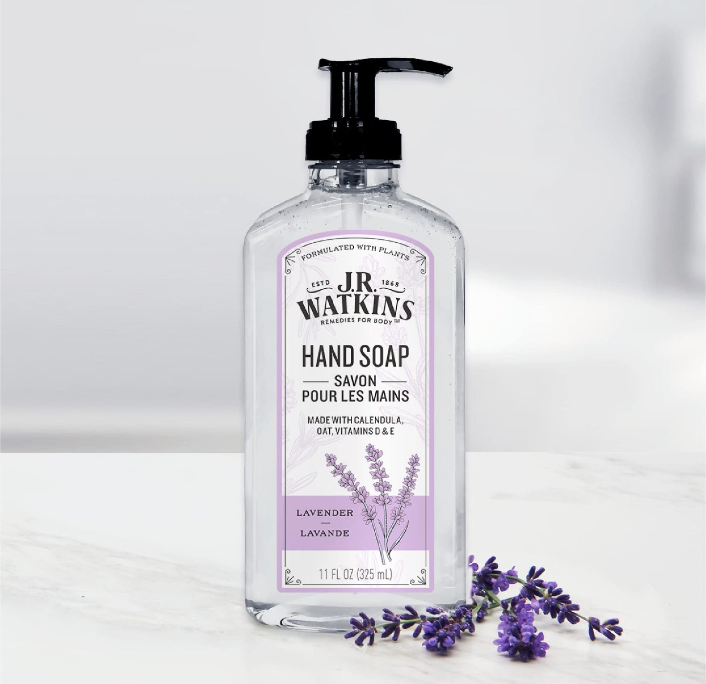 J.R. Watkins Moisturizing Gel Hand Soap Dispenser 3 Pack, Lavender 11 fl oz
