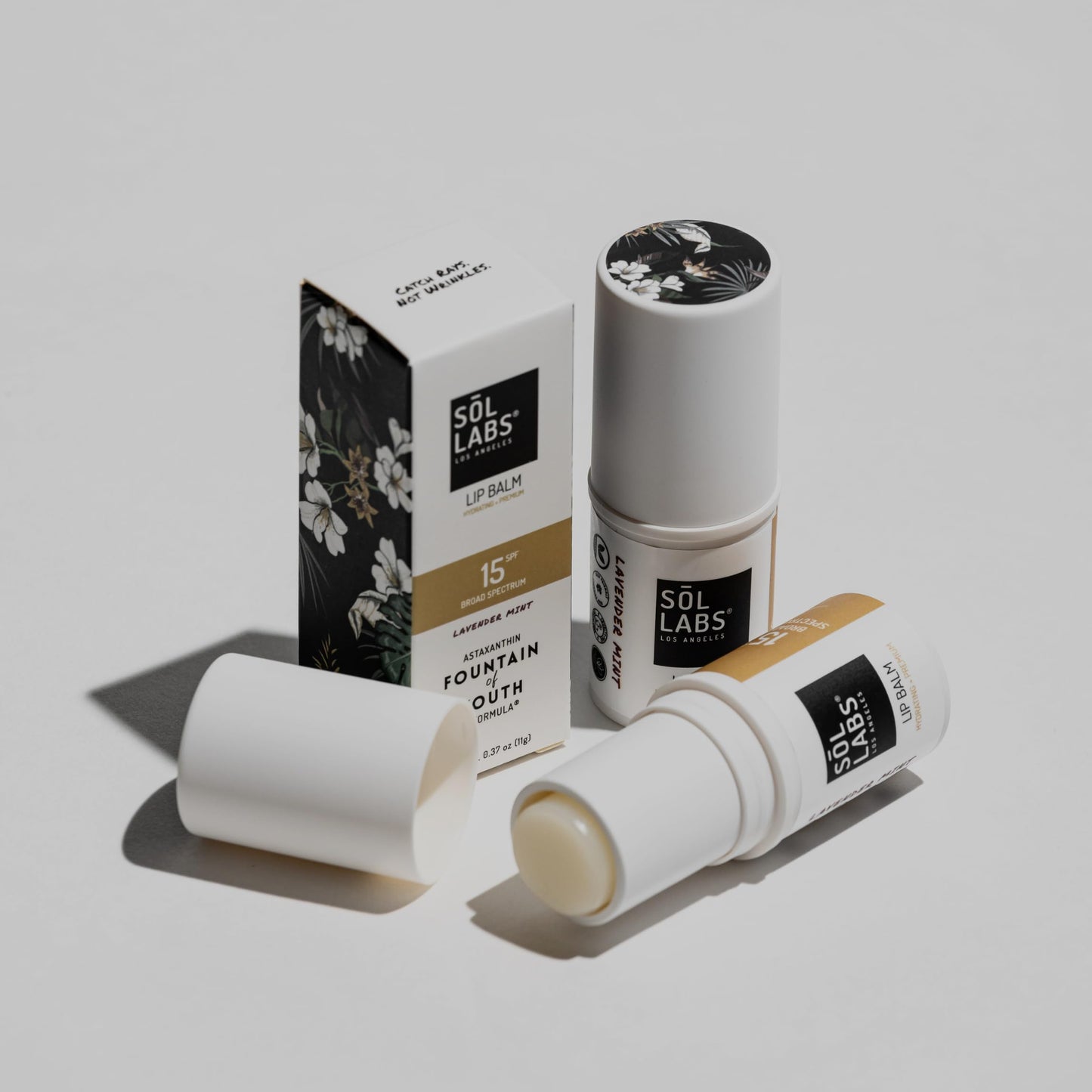 SOL LABS Mineral Lip Moisturizer SPF 15 - Hydrating Lavender Mint Lip Balm with Zinc Oxide - Non-Waxy, Reef-Safe Korean Formula - Shea Butter & Hyaluronic Acid - Oversized 11g