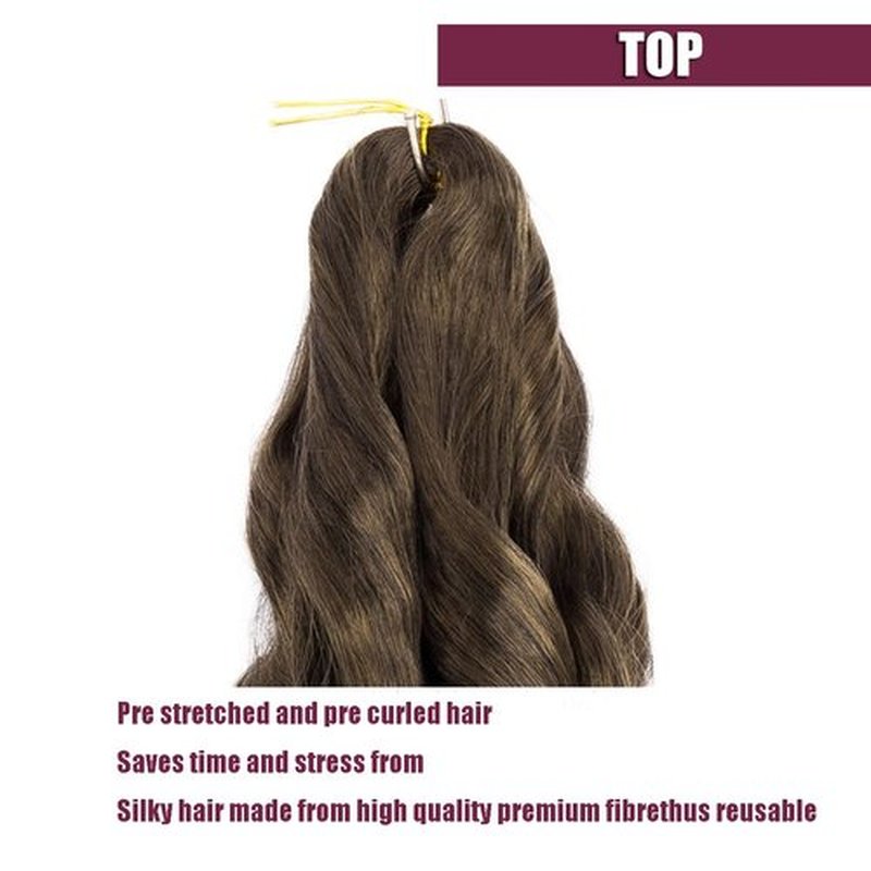 8 Packs French Curly Braiding Hair 24 Inch Loose Wave Spiral Curly Crochet Hair for Black Women Pre Stretched Braiding Hair with Curly Ends (24 Inch, 1B/27)