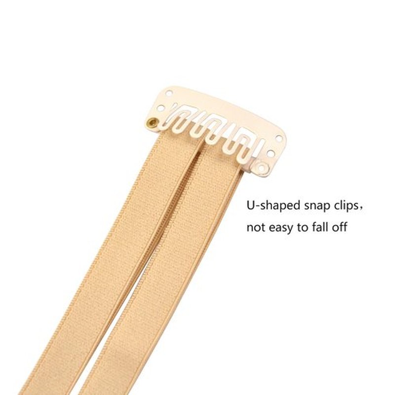 YTBYT Facelift Bands with Clips - Invisible Stretching Lifting Straps, Adjustable Elastic Slimming Bands (24cm Blonde Double)