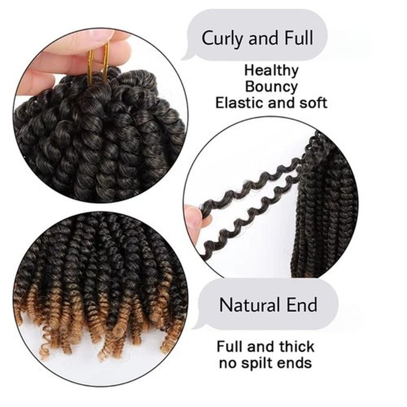 olanyas Spring Twist Hair 8 inches Crochet Hair 27 Braids Synthetic Braiding Hair Extensions Low Temperature Fiber (T27, 8inches)