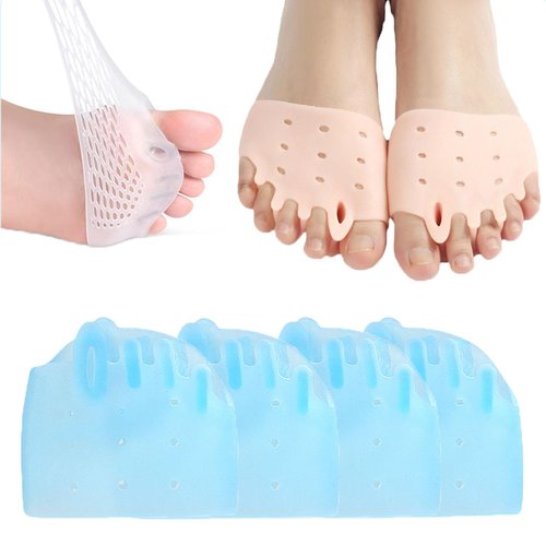 Hyggear Silicone Toe Separator, Hyggear Toe Separators, Hyggear Toe Spacers, 4 Pairs, Ball of Foot Cushions, Breathable & Soft, For Men & Women (Blue)