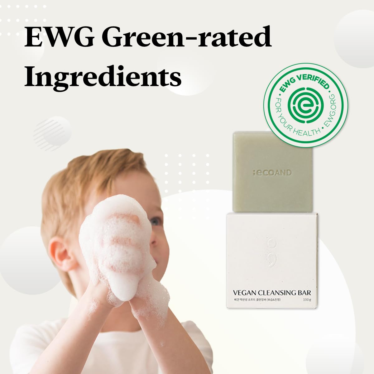 ECOAND Korean Vegan pH Balanced Cleansing Bar with Houttuynia Cordata Extract Deep Cleansing Natural Herbal Soap for Sensitive Face & Body, Gentle Low pH Moisturizing Bar, Cruelty Free K-Beauty, 3.5oz