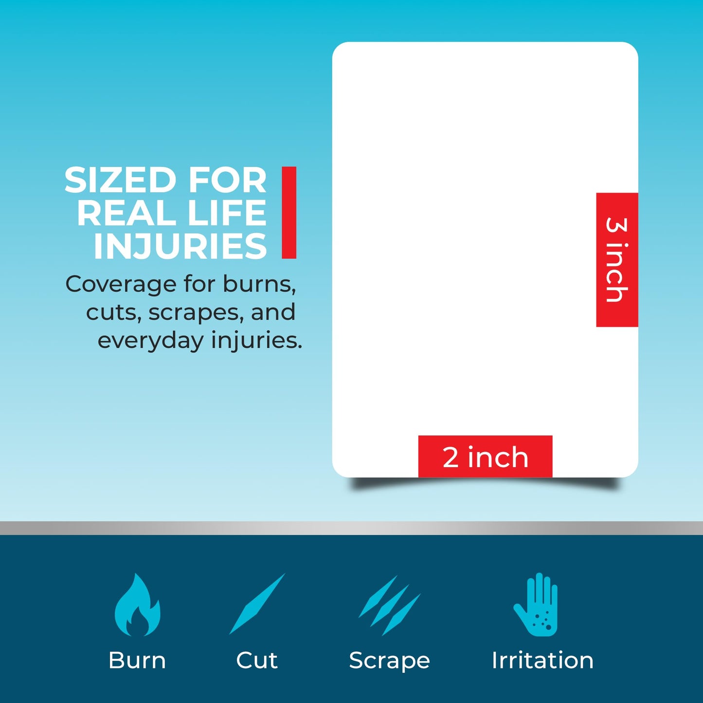 SilverSeal Burn & Wound Dressing - Moist Hydrogel Protection with X-Static Silver, Non Stick Dressings for Burns, Cuts & Wounds, Sterile Medical Grade Skin Care, 2"x3" Size, 6 Count