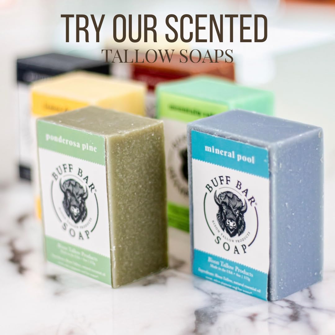 Big Crazy Buffalo Unscented Bison Tallow Buff Soap Bar (6 Pack)