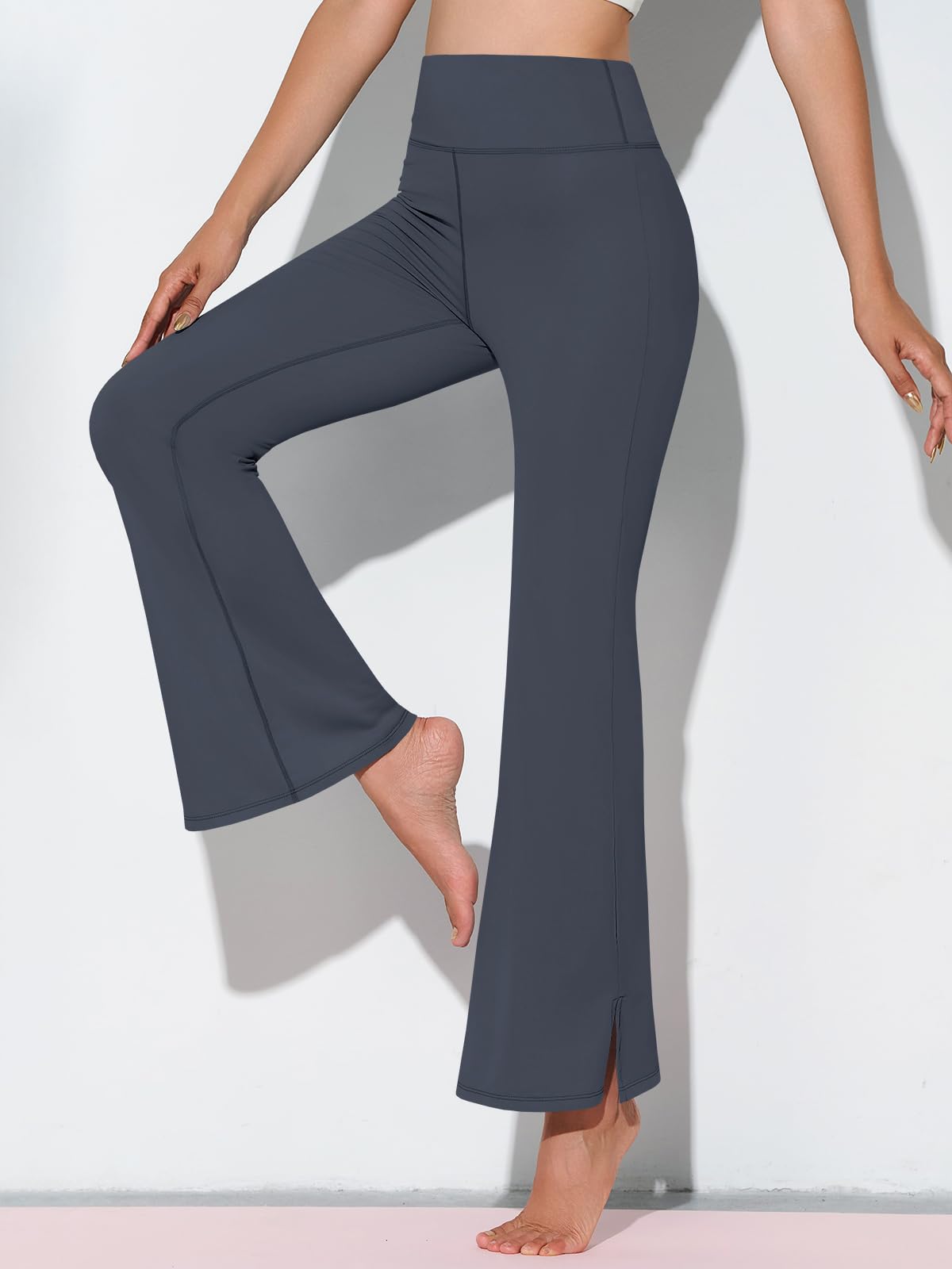Fisoew Womens Flare Leggings High Waisted Tummy Control Yoga Pants Workout Running Bootcut Leggings