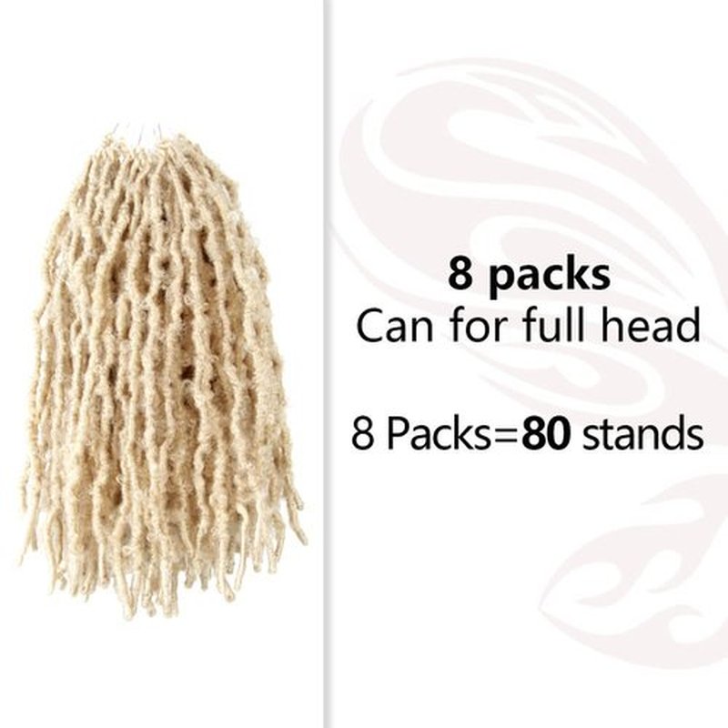 NISEYO NU Short Pre-looped Butterfly Locs Crochet Hair 12 Inch 8 Packs Light Weight & Soft Distressed Locs, 613#(Blonde)