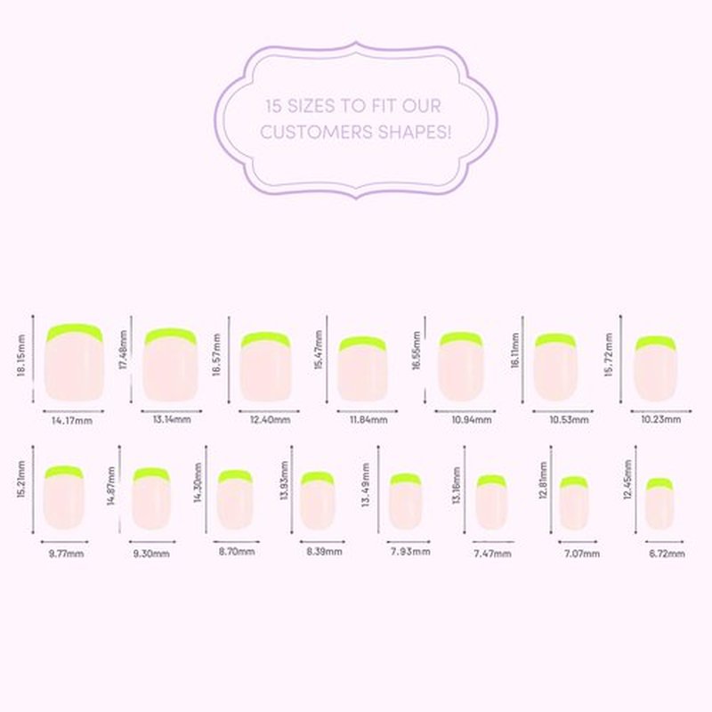 Lopotichat Ultra-Resistant Gel Press-On Nails Set - 30 Nails in 15 Sizes for Perfect & Natural Fit - Reusable Manicure for DIY Salon-Quality Nails at Home (DayDream Glow)