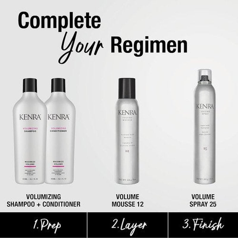 Kenra Volume Mousse 12 | Medium Hold Mousse | Non-Drying, Non-Flaking Lightweight Formulation |Styling Control Without Stiffness Or Stickiness | Tames Frizz & Conditions| All Hair Types| 8 oz (2-Pack)