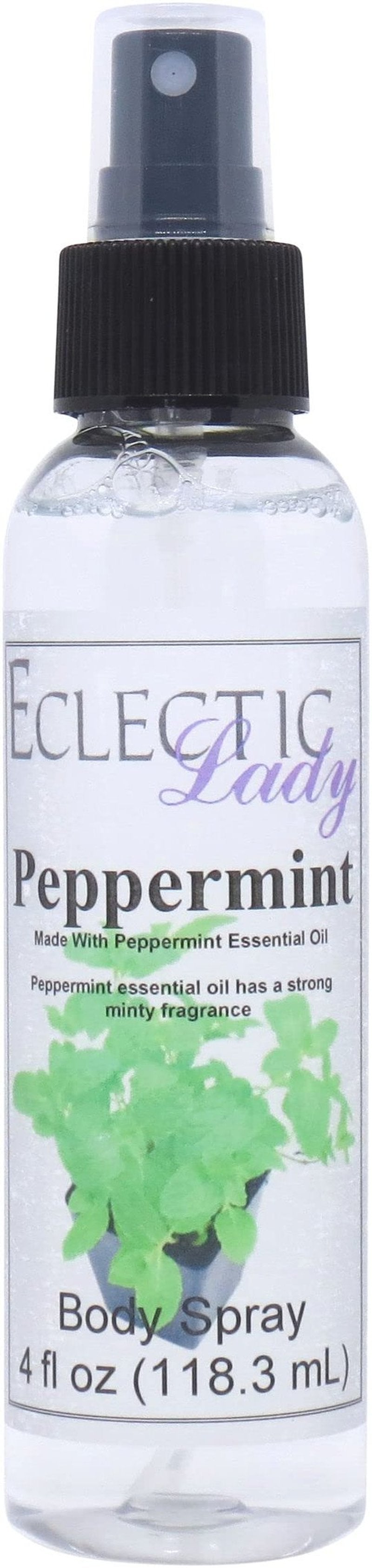 Peppermint Essential Oil Body Spray, 4 ounces, Body Mist for Women with Clean, Light & Gentle Fragrance, Long Lasting Perfume with Comforting Scent for Men & Women, Cologne with Soft, Subtle Aroma For